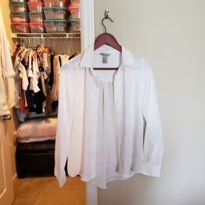 Sheer white button up